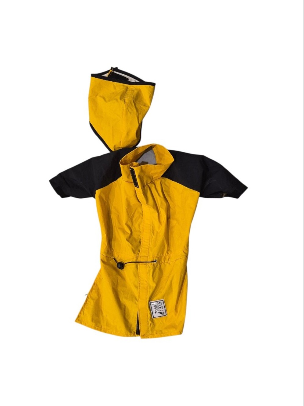 Fido Waterproof Yellow & Black Dog Raincoat with Detachable Hood